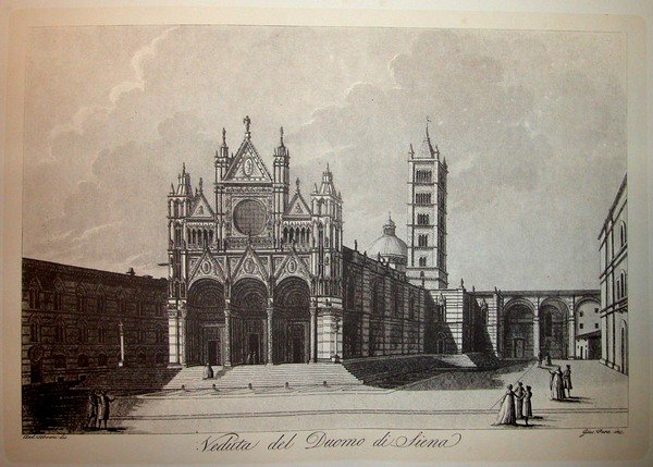 VEDUTA DEL DUOMO DI SIENA. Riproduzione tratta da "Viaggio pittorico …