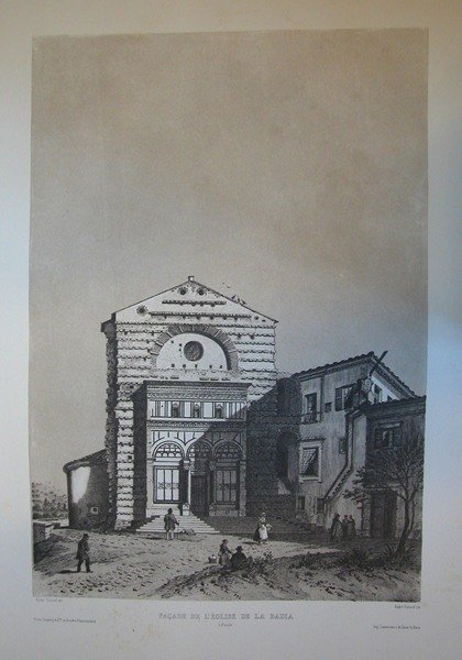 FACADE DE L'EGLISE DE LA BADIA. Fiesole. Riproduzione tratta dall'album …