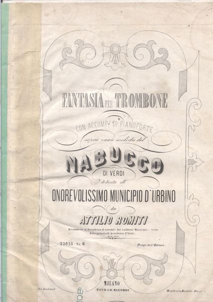 NABUCCO o NABUCODONOSOR (1842). Fantasia per Trombone con accompagnamento di …