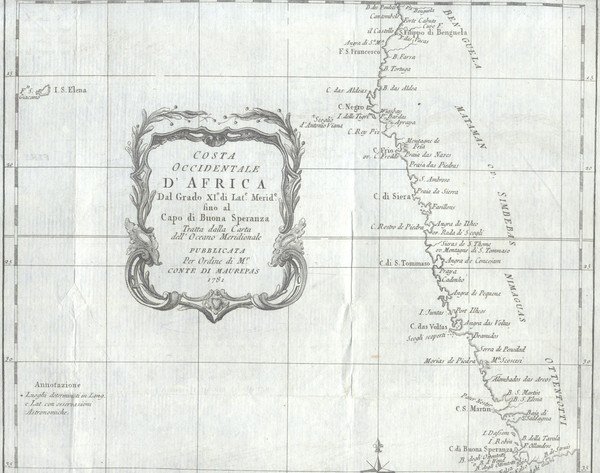 COSTA OCCIDENTALE D'AFRICA. Dal grado XI° di Latitudine Meridionale fino …