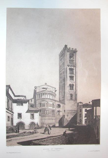 ABSIDE ET CAMPANILE DE L'EGLISE SAN MARTINO A LUCCA. Riproduzione …