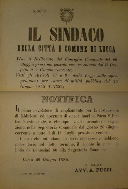 Bando originale n°5669 in cui si comunica il diritto di …