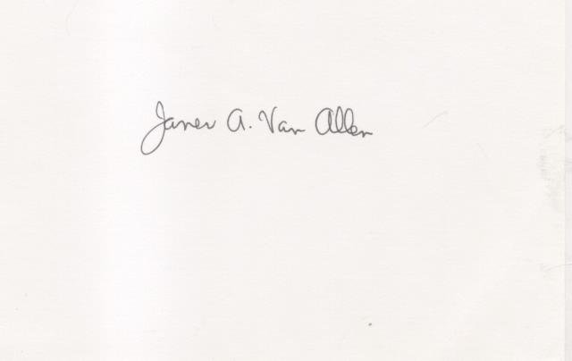 Biglietto con firma autografa del fisico statunitense James Alfred Van …