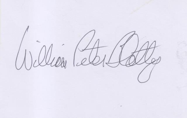 Biglietto con firma autografa del scrittore americano William Peter Blatty …