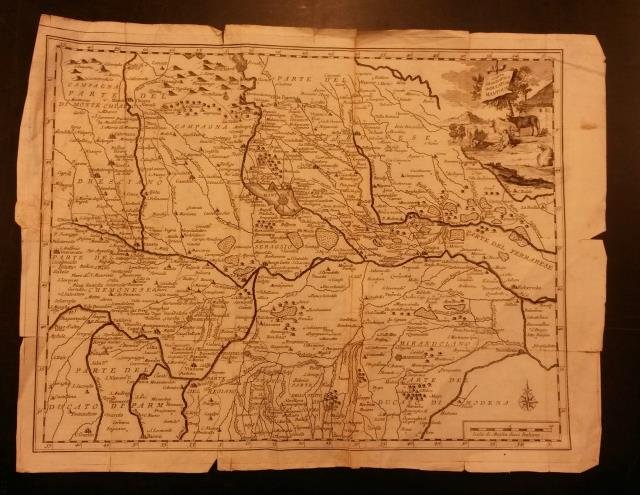 CARTA GEOGRAFICA DEL DUCATO DI MANTOVA. Incisione originale su rame …