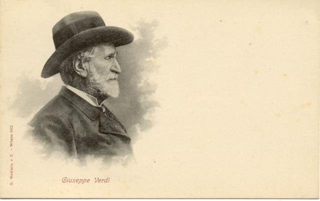 Cartolina postale illustrata (n°902) raffigurante il musicista Giuseppe Verdi a …