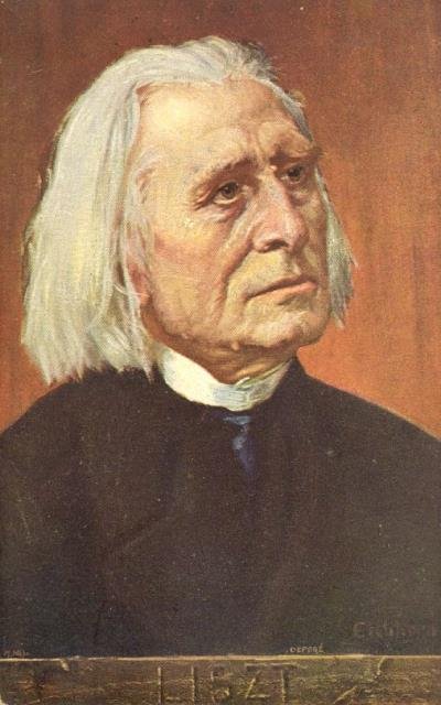 Cartolina postale illustrata raffigurante il musicista Franz Liszt a mezzobusto. …