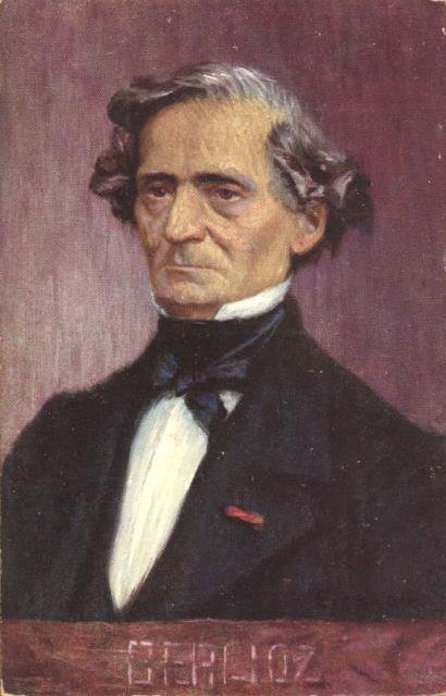 Cartolina postale illustrata raffigurante il musicista Hector Berlioz a mezzobusto. …