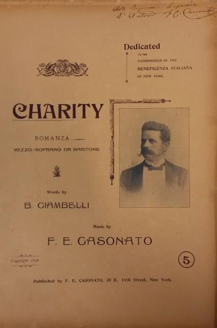 CHARITY (Carità). Romanza per Mezzo Soprano o Baritono con accompagnamento …