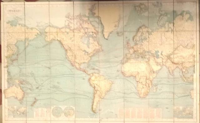 CHART OF THE WORLD ON MERCATOR PROJECTION. Entirely reconstructed Hermann …