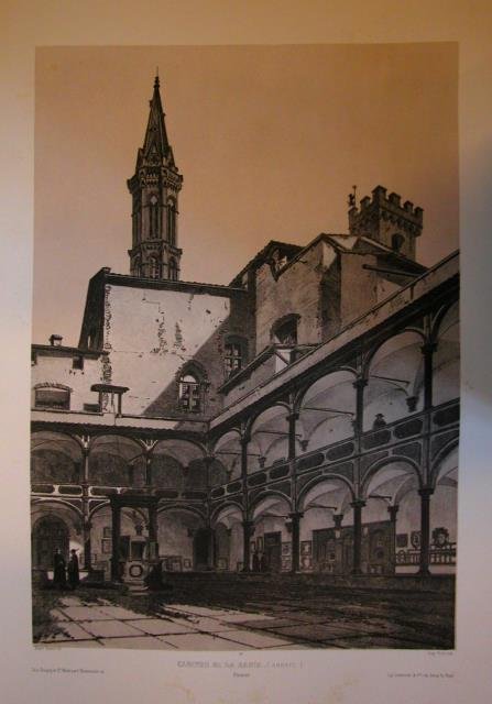 CLOITRE DE LA BADIA (ABBAYE). Firenze. Riproduzione tratta dall'album "La …