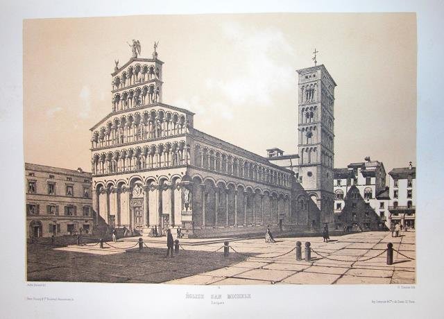 EGLISE SAN MICHELE Lucca. Riproduzione tratta dall'album "La Toscane" di …