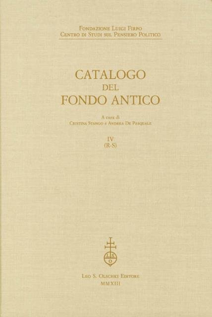 FONDAZIONE LUIGI FIRPO. CENTRO DI STUDI SUL PENSIERO POLITICO. CATALOGO …