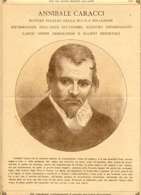 Fotoincisione raffigurante il pittore Annibale Caracci (Bologna, 1560-1609).