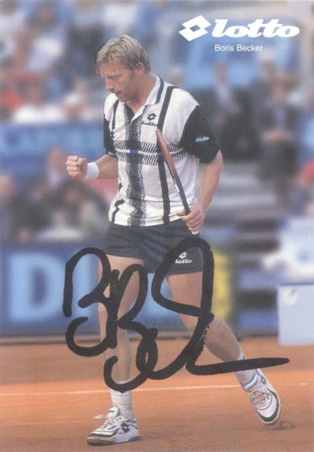 Fototipia con firma autografa del tennista tedesco Boris Becker (Leimen, …