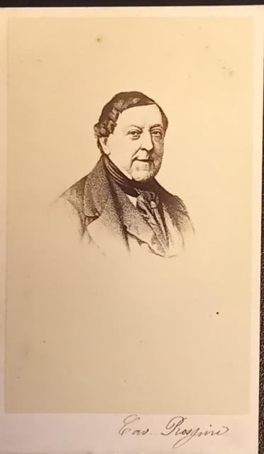 GIOACCHINO ROSSINI. Fotografia originale in formato cabinet. 1865 circa.