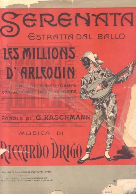 I MILIONI D'ARLECCHINO. Celebre serenata per Canto e Piano tratta …