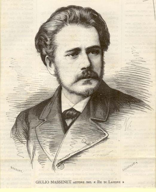 Incisione originale raffigurante il musicista Jules Massenet.