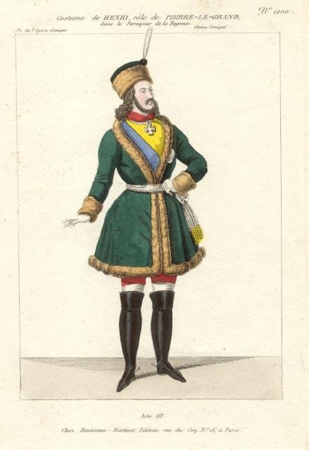 Incisione raffigurante il cantante lirico Henri (o Henry) nel costume …