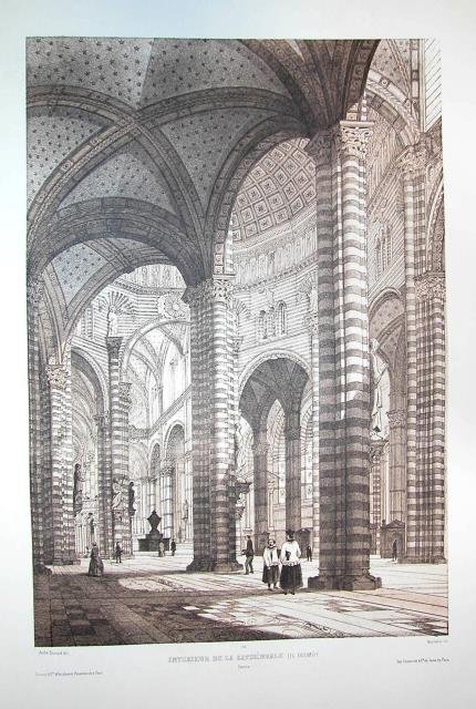 INTERIEUR DE LA CATHEDRALE (Il duomo). Siena. Riproduzione tratta dall'album …