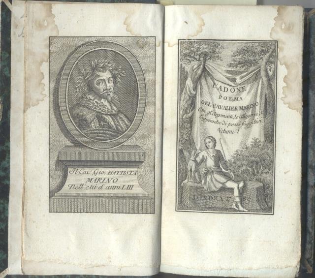 L'ADONE. Poema del Cavalier Marino con gl'Argomenti, le Allegorie, e …