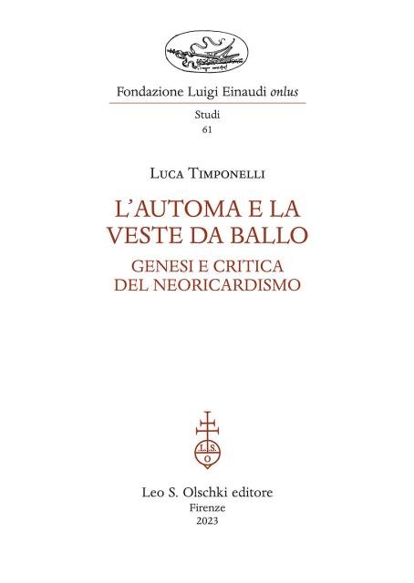 L'AUTOMA E LA VESTE DA BALLO. Genesi e critica del …