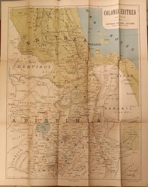 LA COLONIA ERITREA. Carta geografica per seguire le operazioni militari.