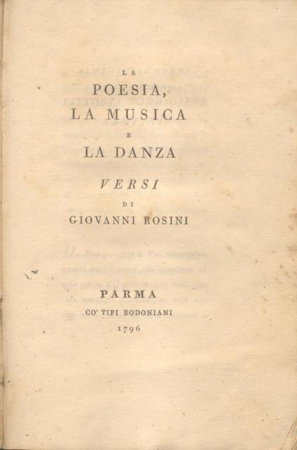 LA POESIA, LA MUSICA E LA DANZA. Versi.