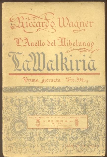 LA WALKIRIA (1870). Prima giornata della trilogia "L'anello del nibelungo". …