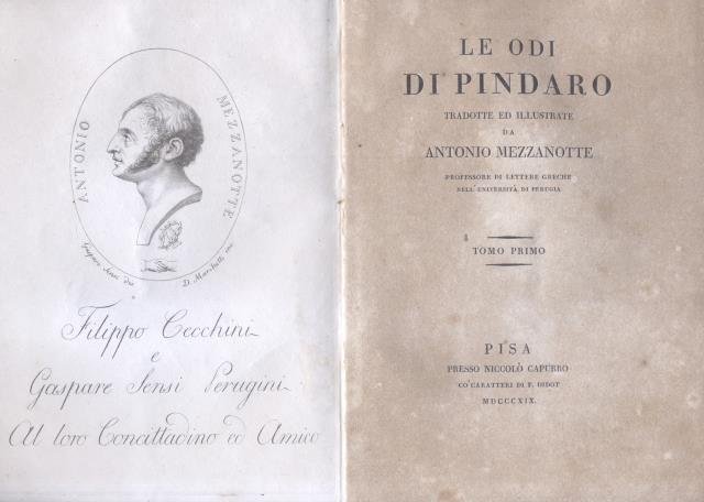 LE ODI. Tradotte ed illustrate da Antonio Mezzanotte. 1819-1820.