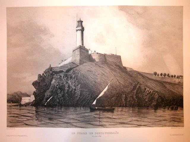 LE PHARE DE PORTOFERRAIO (Isola d'Elba). Vue prise en Mer. …