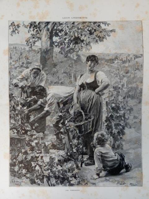 LES VENDANGES. Tavola xilografica da un dipinto di Léon Lhermitte, …