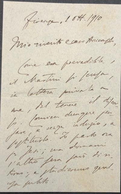 Lettera autografa firmata del letterato Guido Mazzoni (Firenze, 1859-1943), Senatore …