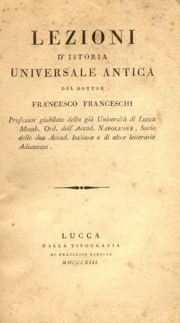 LEZIONI D'ISTORIA UNIVERSALE ANTICA.