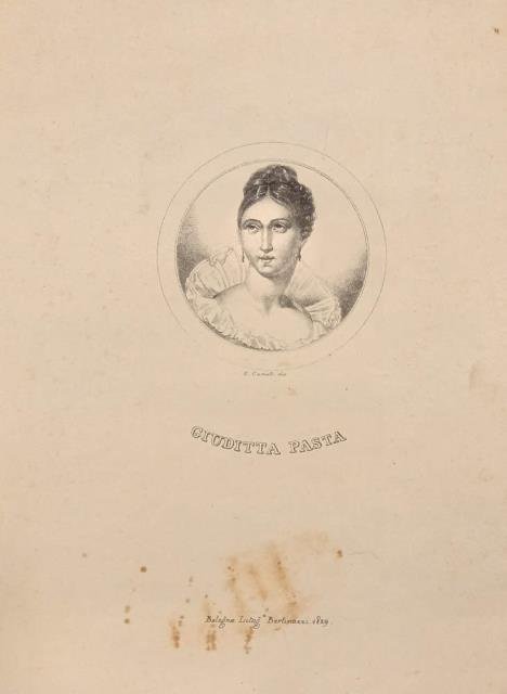 Litografia originale raffigurante la cantante lirica Giuditta Pasta. Litografia da …