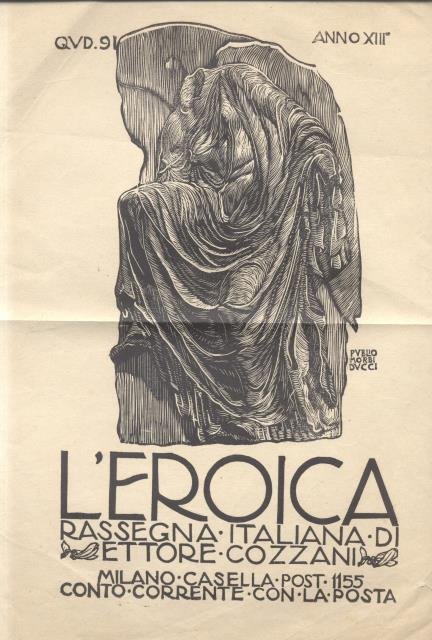 Locandina del fascicolo n°41 della rivista "L'Eroica", illustrata da Publio …