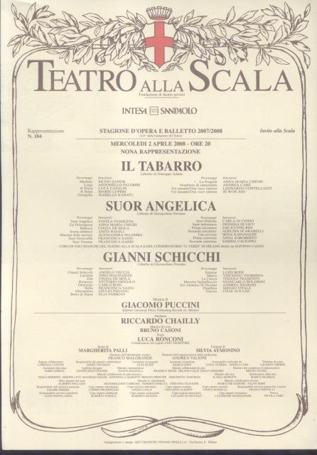 Locandina originale del "Teatro alla Scala" di Milano per una …