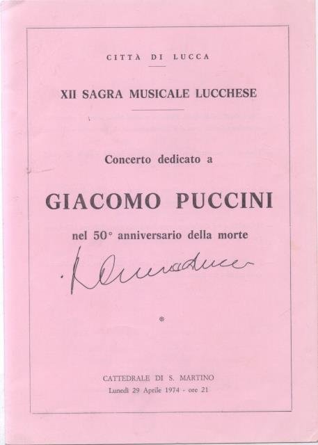 Locandina per l'esecuzione della prima ripresa del "Preludio sinfonico" e …