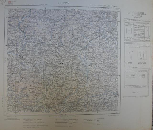 LUCCA. Carta a cura dell'Istituto Geografico Militare. Foglio n°105 della …