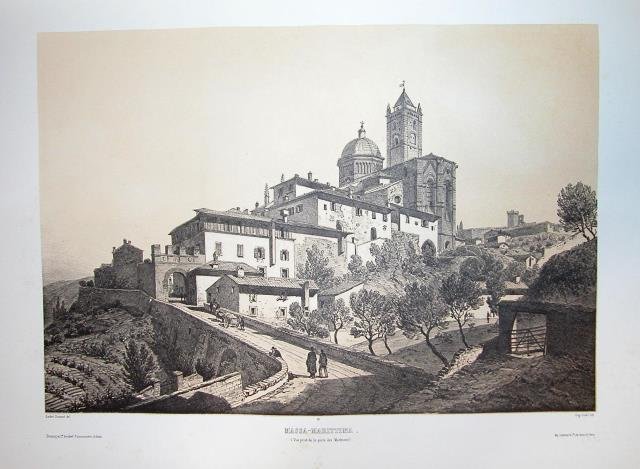 MASSA-MARITTIMA. (Vue prise de la portedes Maremmes). Riproduzione tratta dall'album …