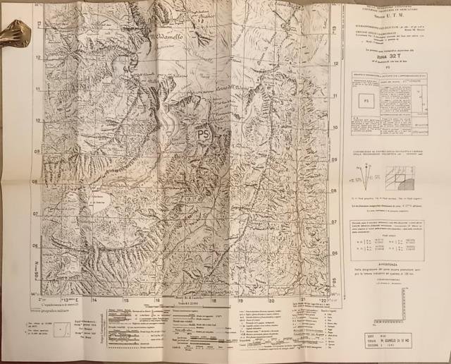 MONTE ADAMELLO. Carta dell'Istituto Geografico Militare aggiornata al 1931.