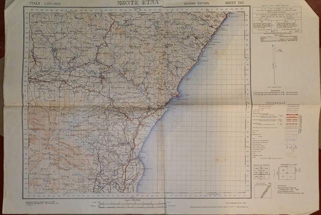 MONTE ETNA. Sheet 262 of the "Carta d'Italia".