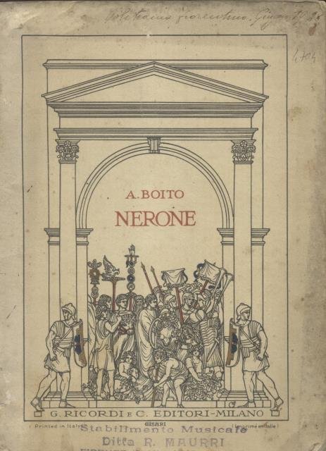 NERONE (1924). Tragedia in quattro atti. Libretto d'opera. timbro a …