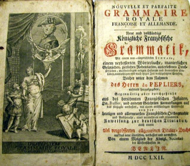 NOUVELLE ET PARFAIT GRAMMAIRE ROYALE FRANÇOISE ET ALLEMANDE.