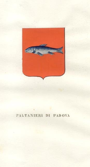 PALTANIERI DI PADOVA. Fascicolo genealogico tratto da "Teatro araldico, ovvero …
