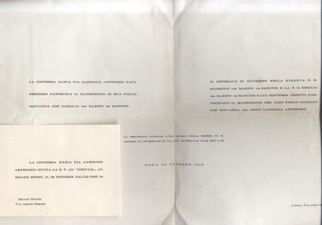 Partecipazione di nozze per il matrimonio tra il Barone Camillo … | Immagine Gallery 2