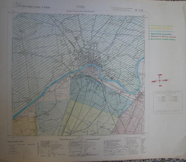 PISA. Carta a cura dell'Istituto Geografico Militare. Foglio n°104 della …