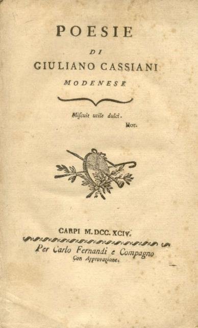 POESIE DI GIULIANO CASSIANI MODENESE.