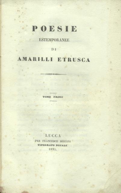 POESIE ESTEMPORANEE DI AMARILLI ETRUSCA.