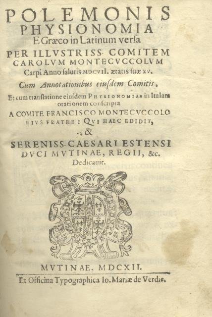 POLEMON PHYSIONOMIA. E Græco in Latinum versa per illustriss. comitem …